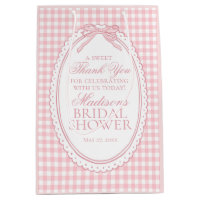 Pink Gingham Coquette Bow Bridal Shower Favors