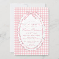 Pink Gingham Coquette Bow Bridal Shower