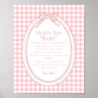Pink Gingham Coquette Bow Dont Say Baby Game