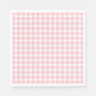 Pink Gingham Coquette Bow Party Dessert Napkin