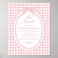 Pink Gingham Coquette Bow Time Capsule Game