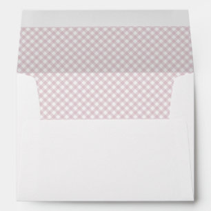 Pink gingham cute classic baby shower personalised envelope