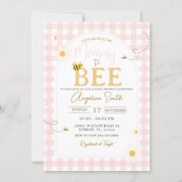 Pink Gingham Daisies Bee Baby Shower Mummy To Bee