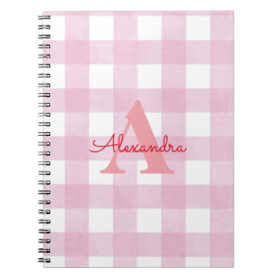 Pink Gingham Decor Notebook