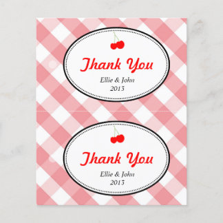 Pink gingham diy wedding gift bag hang tag flyer