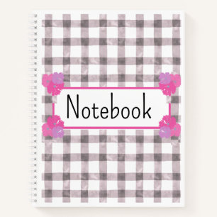 Pink Gingham Floral Notebook