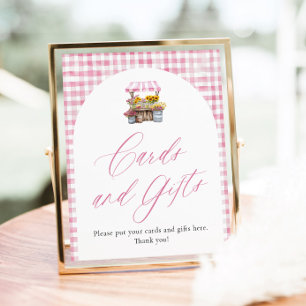 Pink Gingham Fresh Off The Market Cards and Gifts Poster