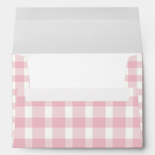Pink Gingham Girl Baby Shower Envelope