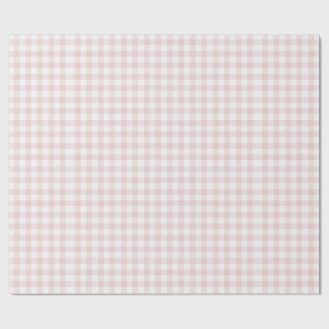 Pink Gingham Girls Party Wrapping Paper (Flat)