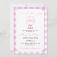Pink Gingham Golf Baby Girl Shower