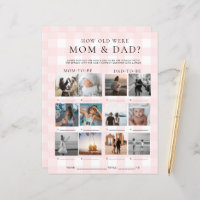 Pink Gingham How Old Were Mum and Dad Photo Game