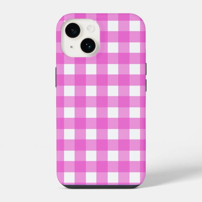Pink gingham  iPhone case (Back)