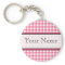 Pink Gingham Keychain