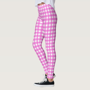 Pink gingham leggings