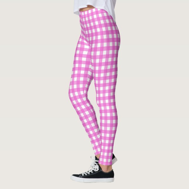 Pink gingham leggings (Left)
