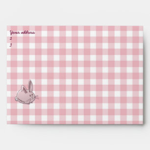 pink gingham mail envelopes