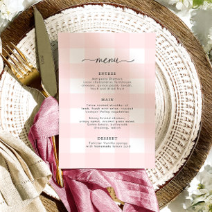 Pink Gingham Menu