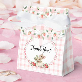 Pink Gingham Mouse Baby Shower-Favour Boxes