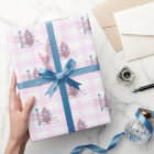 Pink gingham Nutcracker Christmas Wrapping Paper