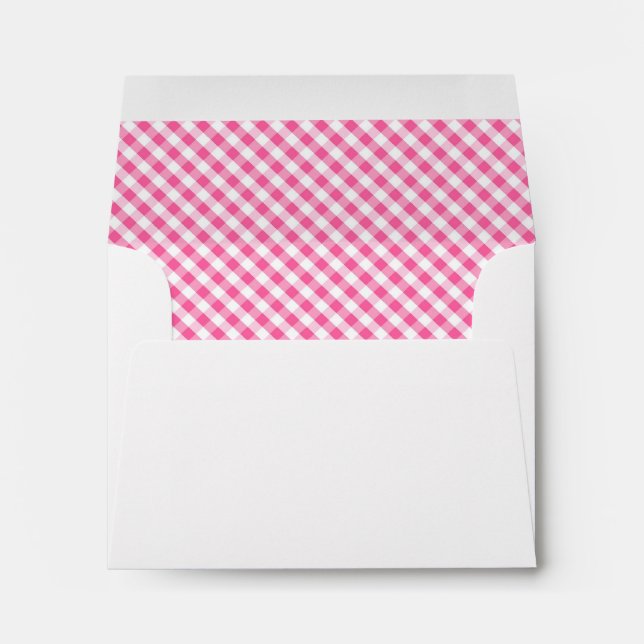 Pink Gingham Pattern Envelope (Back (Bottom))
