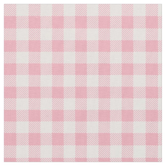 Pink Gingham Pattern Girly Check Plaid Chequered Fabric (Close Up)