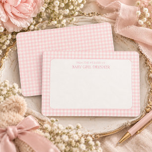 Pink Gingham Personalised  Card