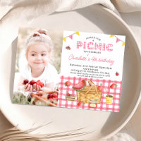 Pink Gingham Picnic basket Photo Picnic Birthday