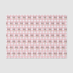 Pink Gingham Piggy Tissue Paper