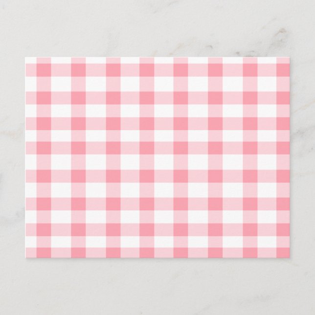 Pink Gingham Postcard (Front)