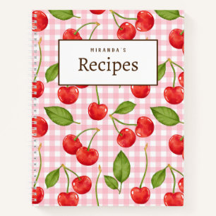 Pink Gingham & Red Cherry Picnic Recipe Book