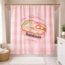 Pink Gingham Sardines Custom Family Name