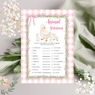 Pink Gingham Silly Goose Animal Gestation game