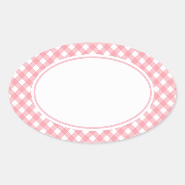 Pink Gingham Stickers (Front)