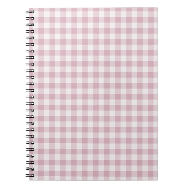 Pink Gingham Stripes Notebook (Front)