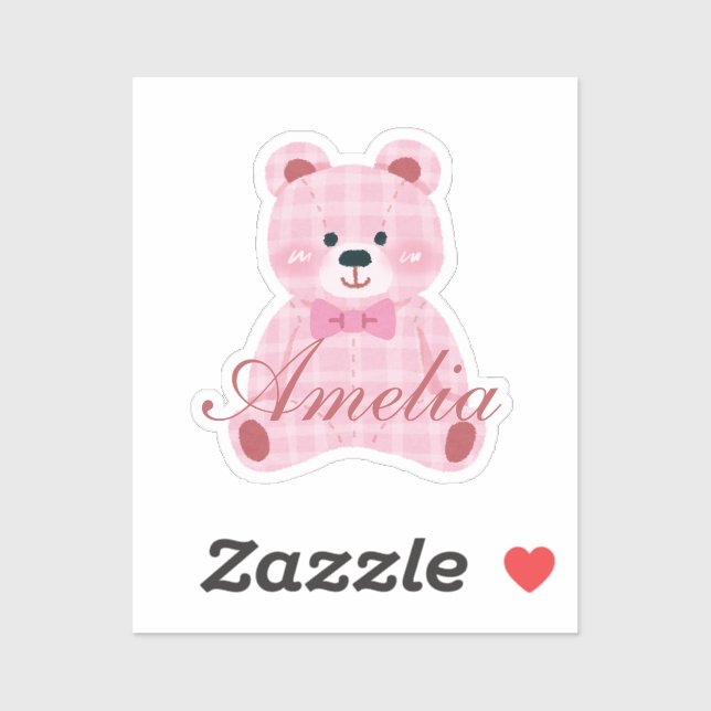 Pink Gingham Teddy (Sheet)