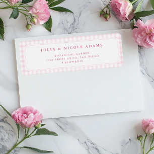 Pink Gingham Teddy Bear Neutral Baby Shower