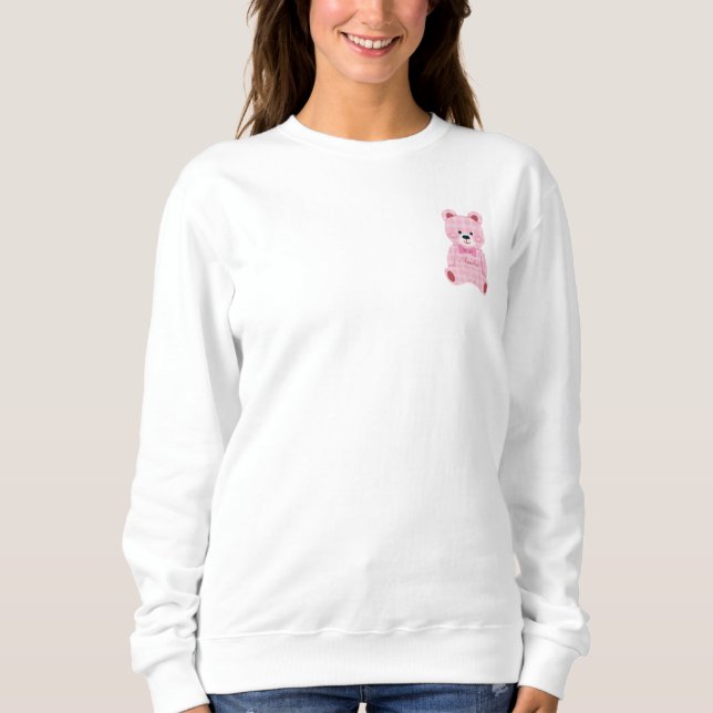 Pink Gingham Teddy Sweatshirt (Front)