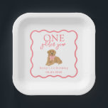 Pink Gingham Whimsical One Golden Year Birthday Paper Plate<br><div class="desc">Set the table for her big milestone with this square plate wrapped in classic pink gingham and the sweet phrase “One Golden Year.” Just pop in your little one’s name and party date,  and you’ve got a charming backdrop for cupcakes,  snacks,  or cake slices—perfect for any girl’s first-birthday celebration.</div>
