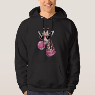 Pink Giraffe African Animal Glasses & Pink Bubble Hoodie