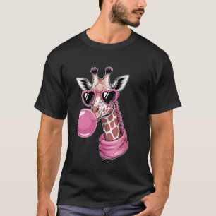 Pink Giraffe African Animal Glasses & Pink Bubble T-Shirt