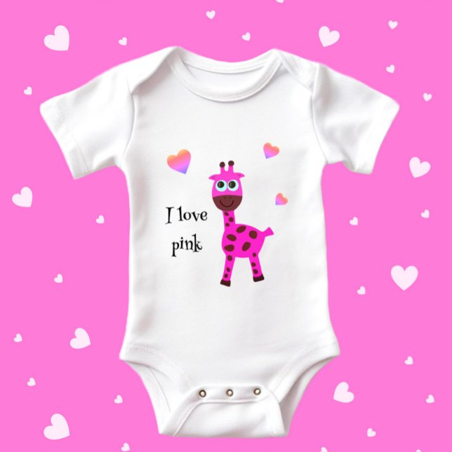 Pink giraffe baby bodysuit (Creator Uploaded)