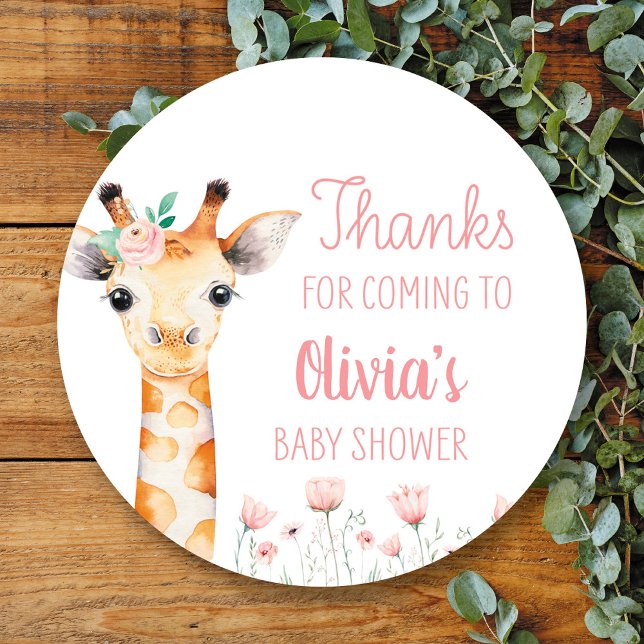 Pink Giraffe Baby Shower Sticker (Creator Uploaded)