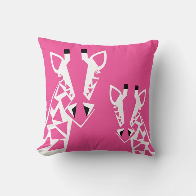 Pink Giraffe Cushion (Front)