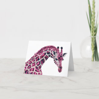 Pink Giraffe Happy Birthday Unique Individual Holiday Card