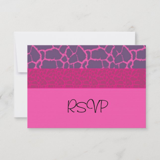 Pink Giraffe Pattern RSVP (Front)