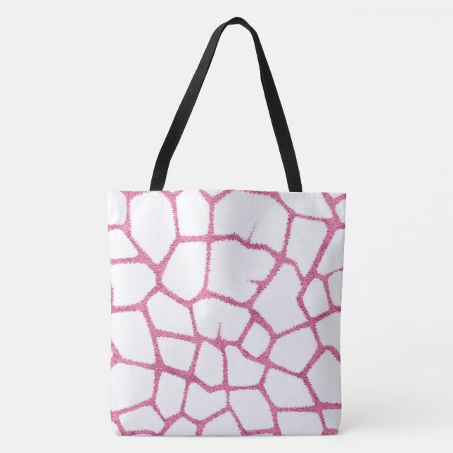 Pink Giraffe Pattern Tote Bag (Front)
