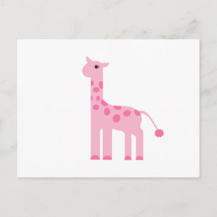 Pink Giraffe Postcard