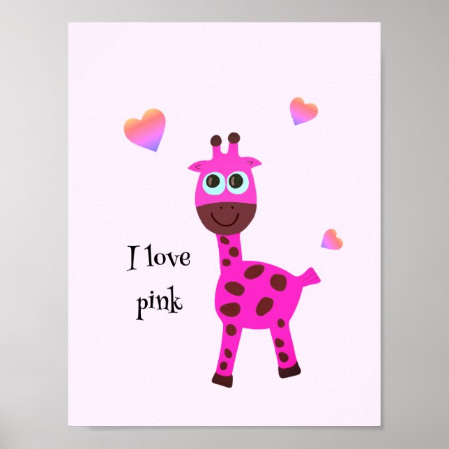 Pink giraffe poster (Front)