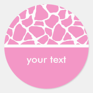 Pink Giraffe Print Custom Stickers