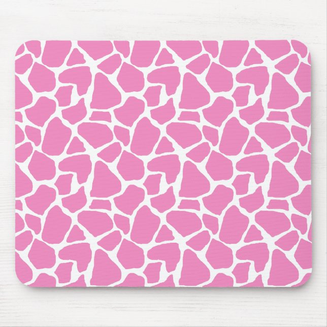 Pink Giraffe Print Mousepad (Front)